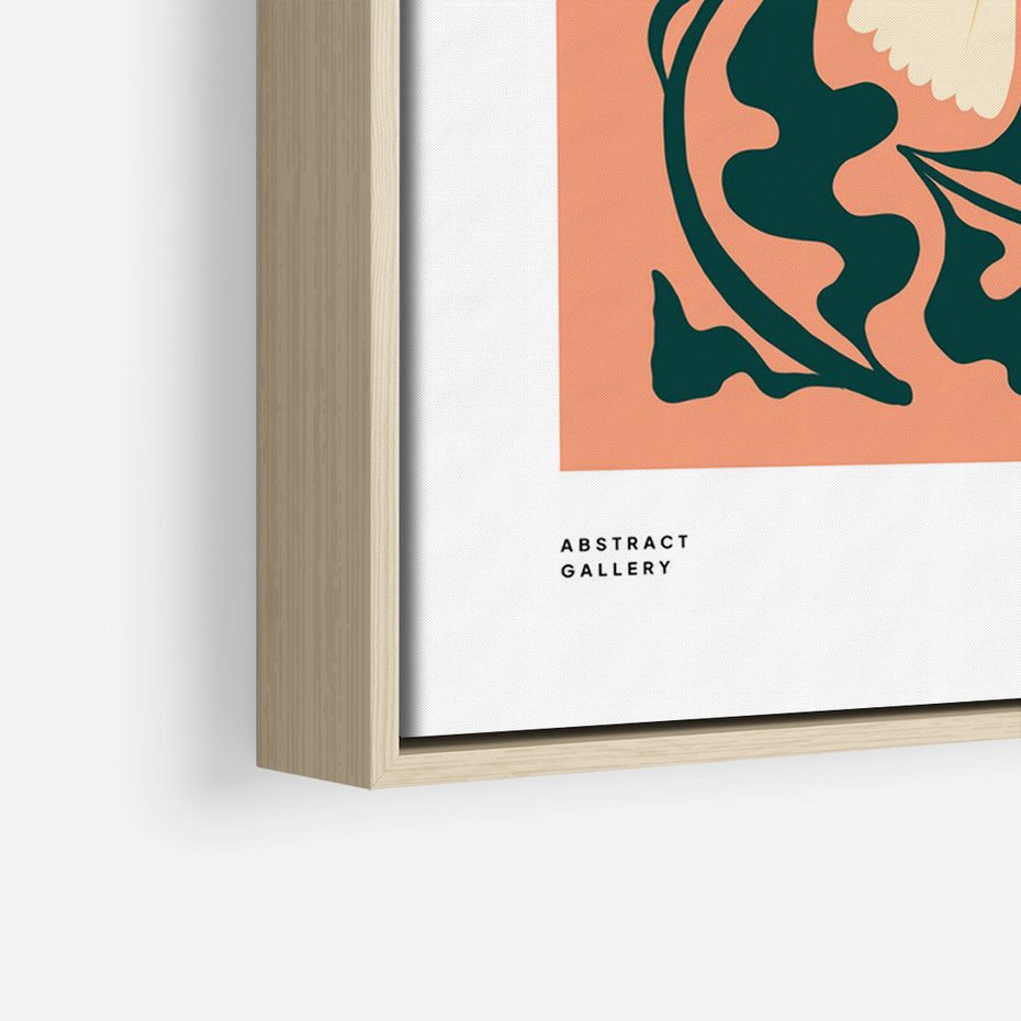 Obraz w ramie 80x120 - Refleksje w roślinnym odbiciu - kwiatowa kompozycja, minimalizm - rama drewno