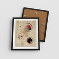 Plakat w ramie 40x50 - Impulsy Wydobyte z Cienia - abstrakcyjna geometryczna kompozycja, koła linie - rama czarna