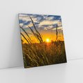 Obraz na płótnie 60x60 - "Zachód Słońca, Łąka - Magiczna Aura - zachód, słońca