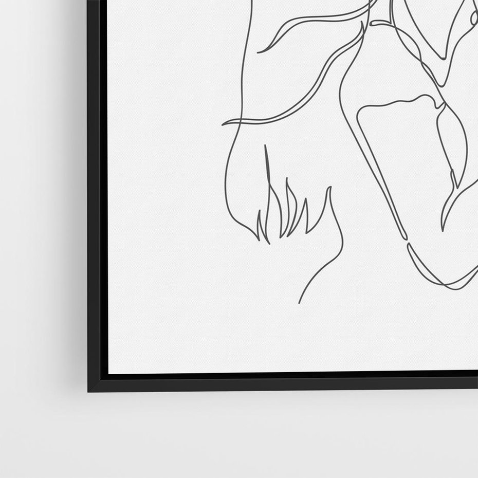 Obraz w ramie 50x50 - Bezgraniczne Przenikanie - para zakochanych, kobieta i mężczyzna - rama czarna