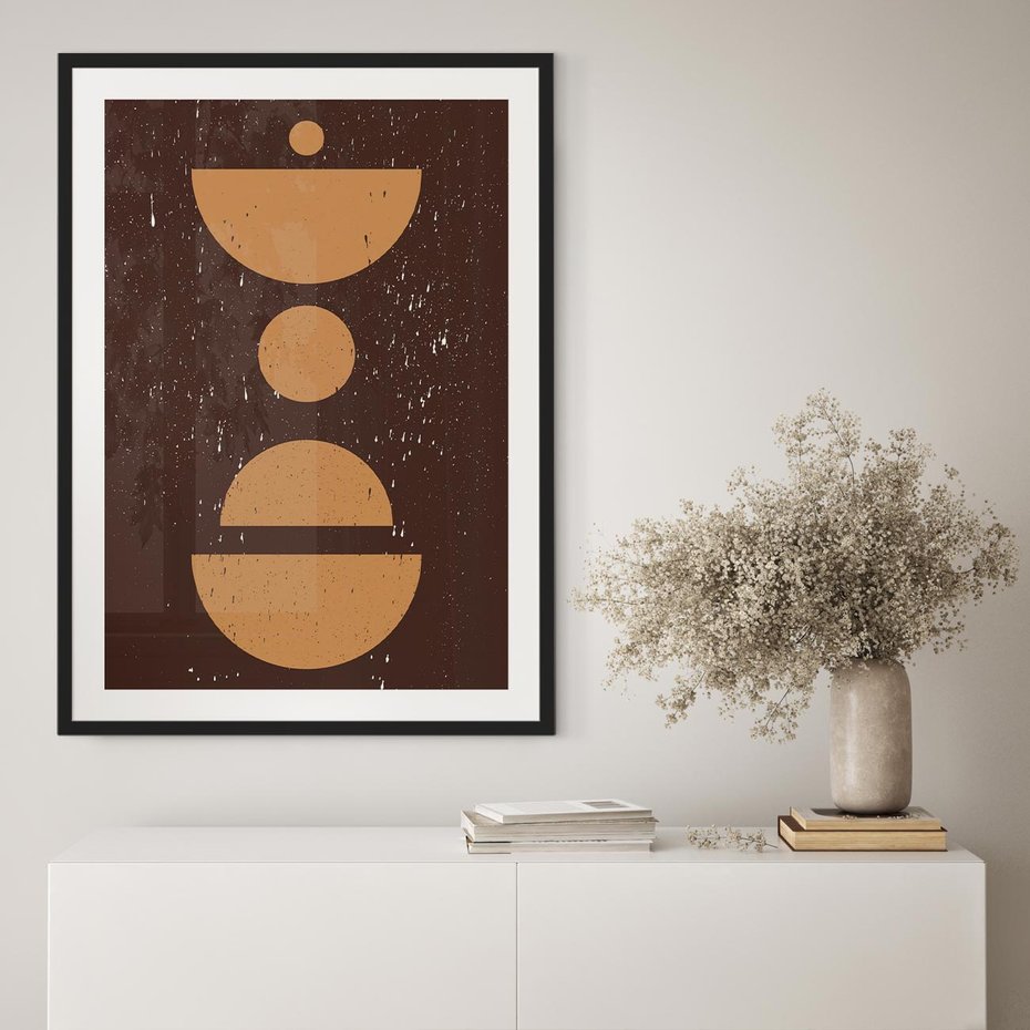 Plakat bez ramy 40x50 - Impulsy Przestrzeni - mid century styl, nowoczesna grafika