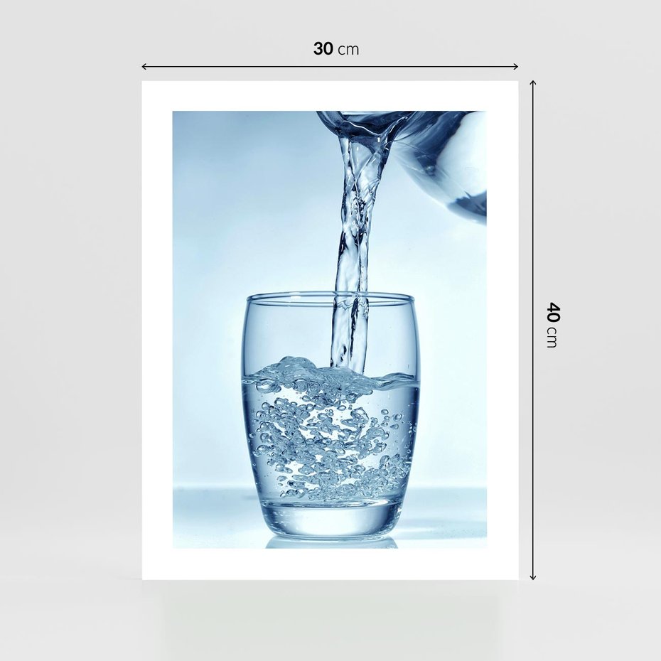 Plakat bez ramy 30x40 - Chłodząca szklanka wody - szklanka, wody