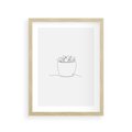Plakat w ramie 30x40 - Rozkwitające Echa - szkic, minimalizm - rama drewno