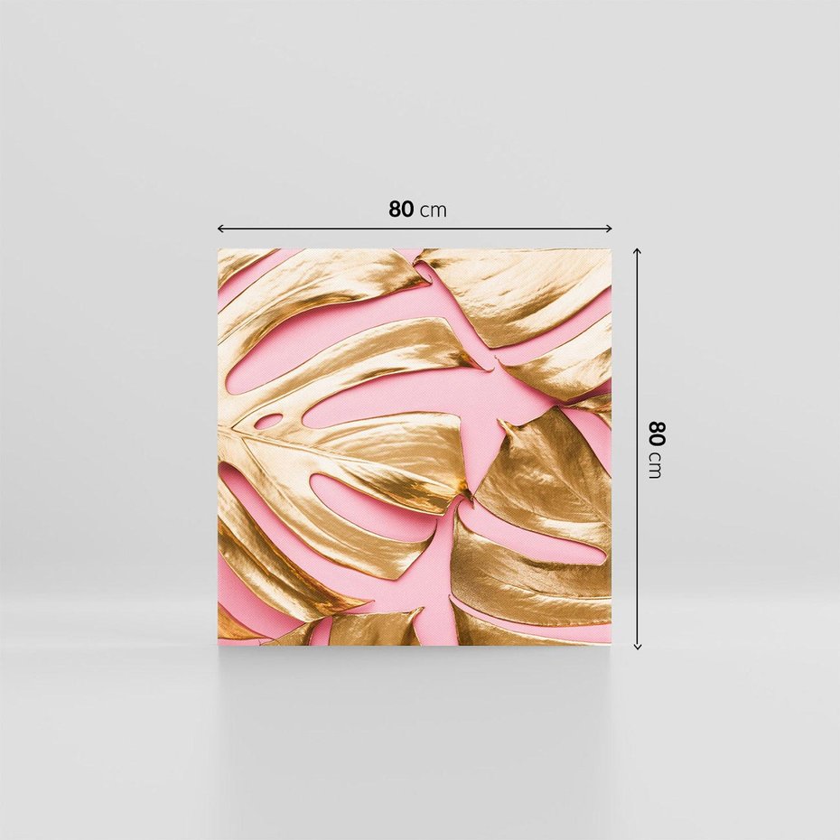 Obraz na płótnie 80x80 - Przyjemność w Naturze - złote, liście