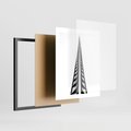 Plakat w ramie 40x50 - Majestatyczna Architektura - wysoki, strzelisty wieżowiec - rama czarna