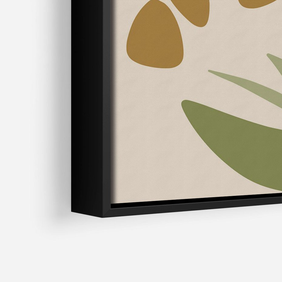 Obraz w ramie 50x70 - Minimalizm z Roślinami - nowoczesny plakat, roślinność - rama czarna