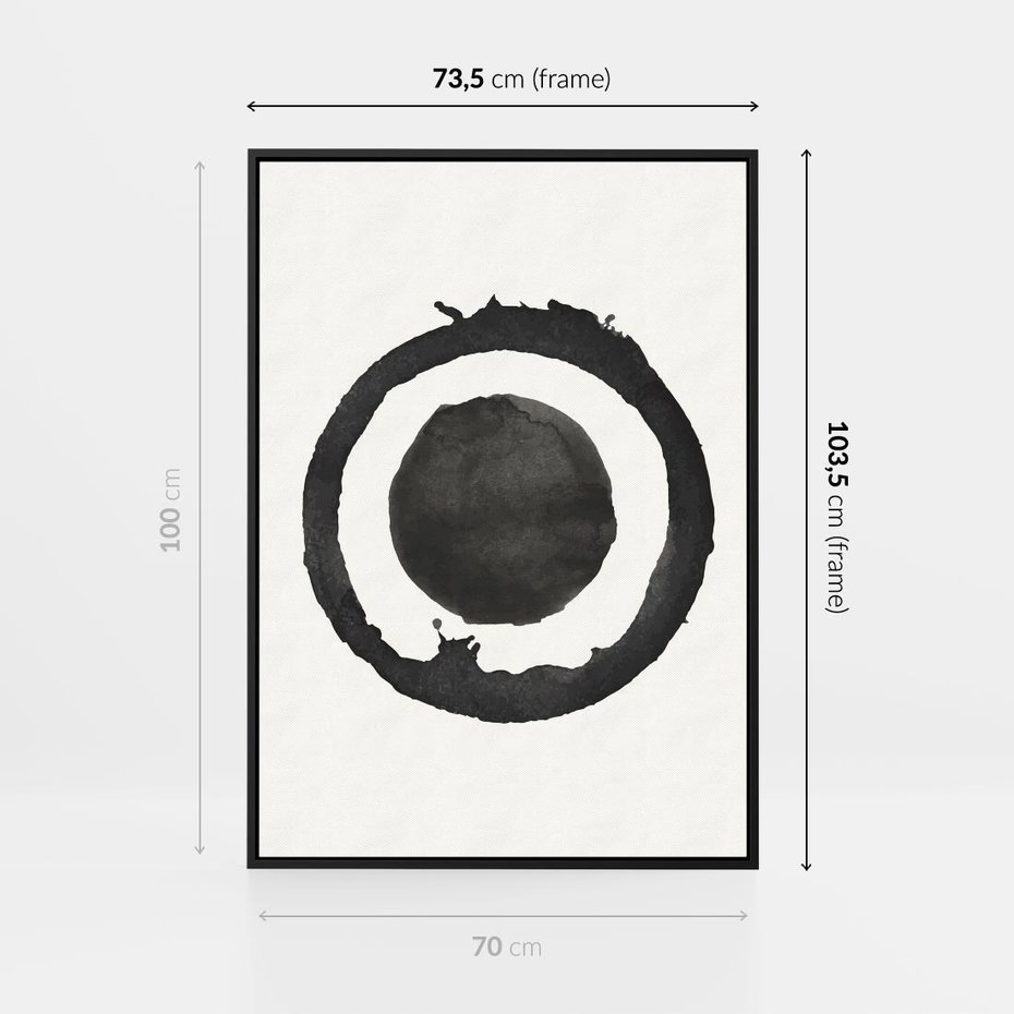 Obraz w ramie 70x100 - Harmonijne Emocje - abstrakcyjne plamy okręgi, akwarelowe - rama czarna