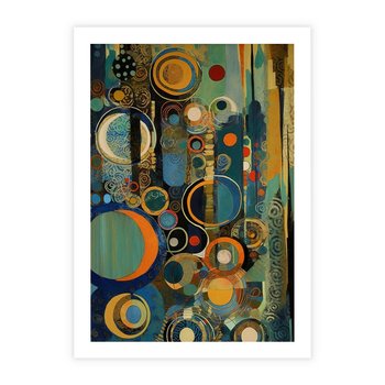 Plakat bez ramy 21x30 - Wibracje Wymyślnych Form - abstrakcyjny obraz, mnogość kolorów