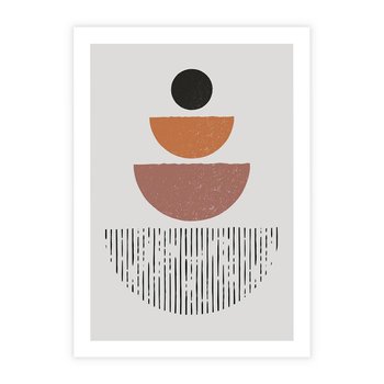 Plakat bez ramy 50x70 - Półkola i Boho Akcent - geometria, półkola