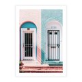 Plakat bez ramy 30x40 - Urok Starych Drzwi - stare retro drzwi kamienicy, pastelowe kolory