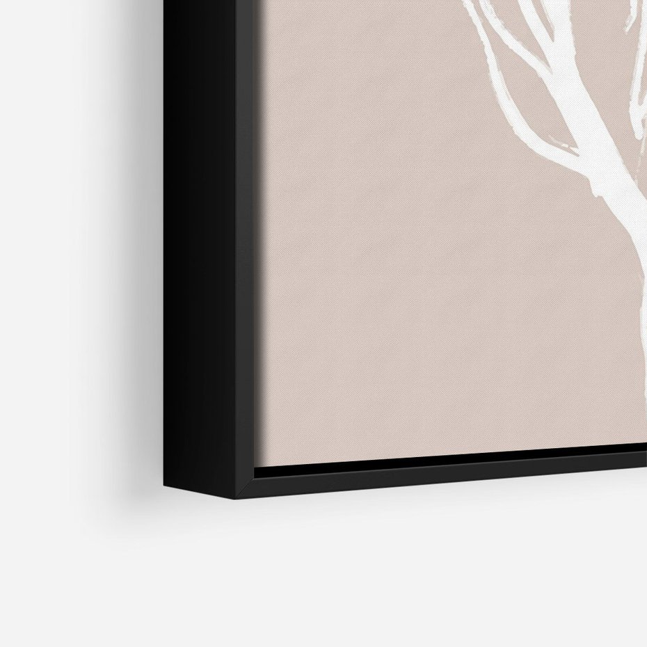 Obraz w ramie 70x100 - Impresje Pastelowych Nastrojów - minimalistyczny delikatny obraz, beżowe odcienie - rama czarna