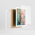 Plakat w ramie 30x40 - Abstrakcyjny Bałagan - abstrakcja, obraz olejny - rama biała