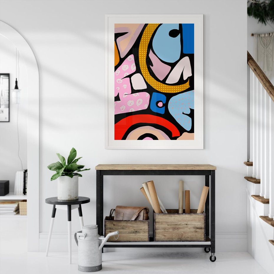 Plakat bez ramy 30x40 - Kolory Komiksu - abstrakcyjne formy, komiksowy styl