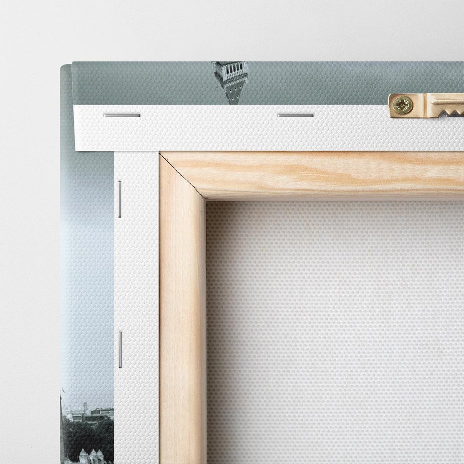 Obraz na płótnie 100x70 - Ikony Londynu: Autobus i Big Ben - Londyn, autobus