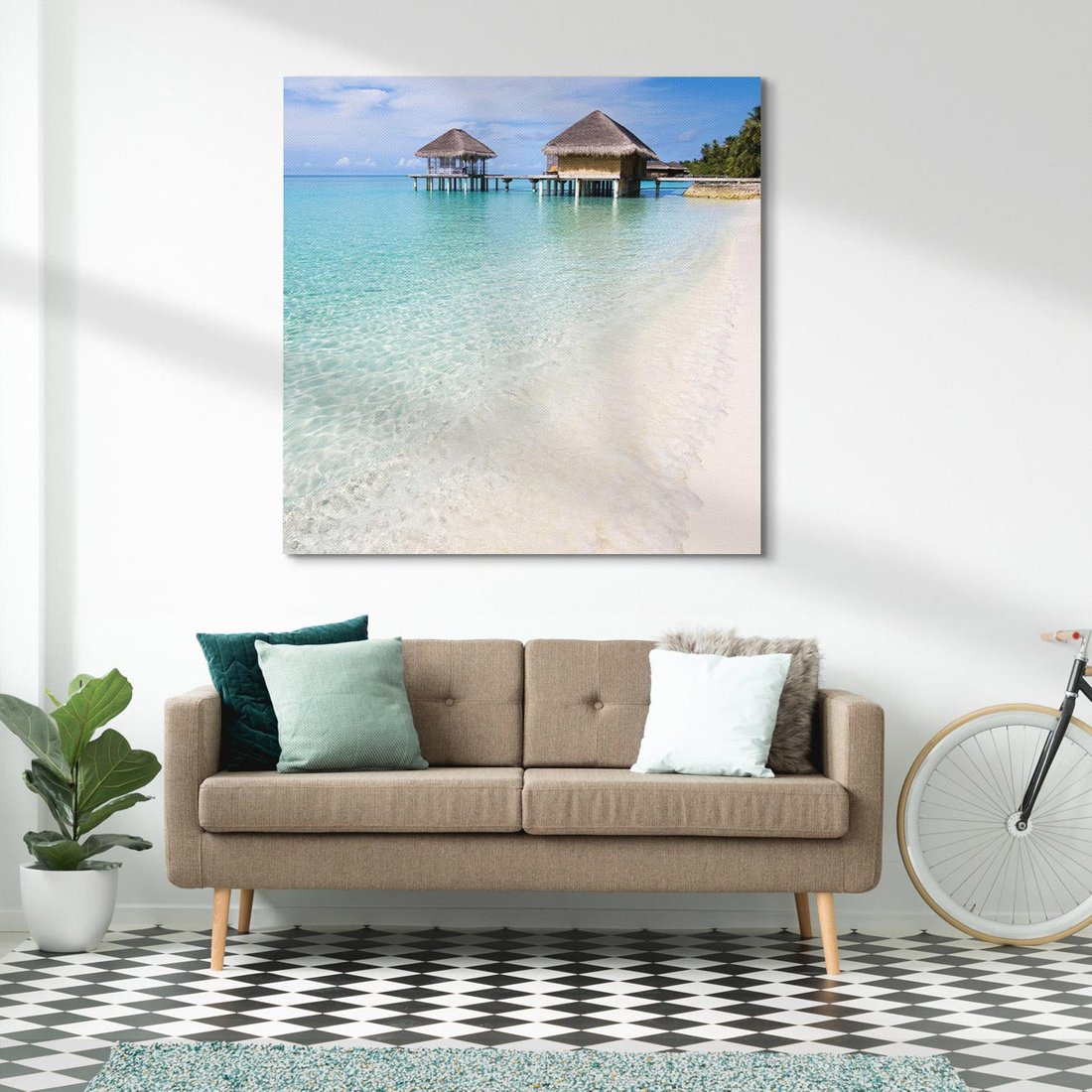 Obraz na płótnie 40x40 - Rajski klimat plaży tropikalnej - plaża, tropiki