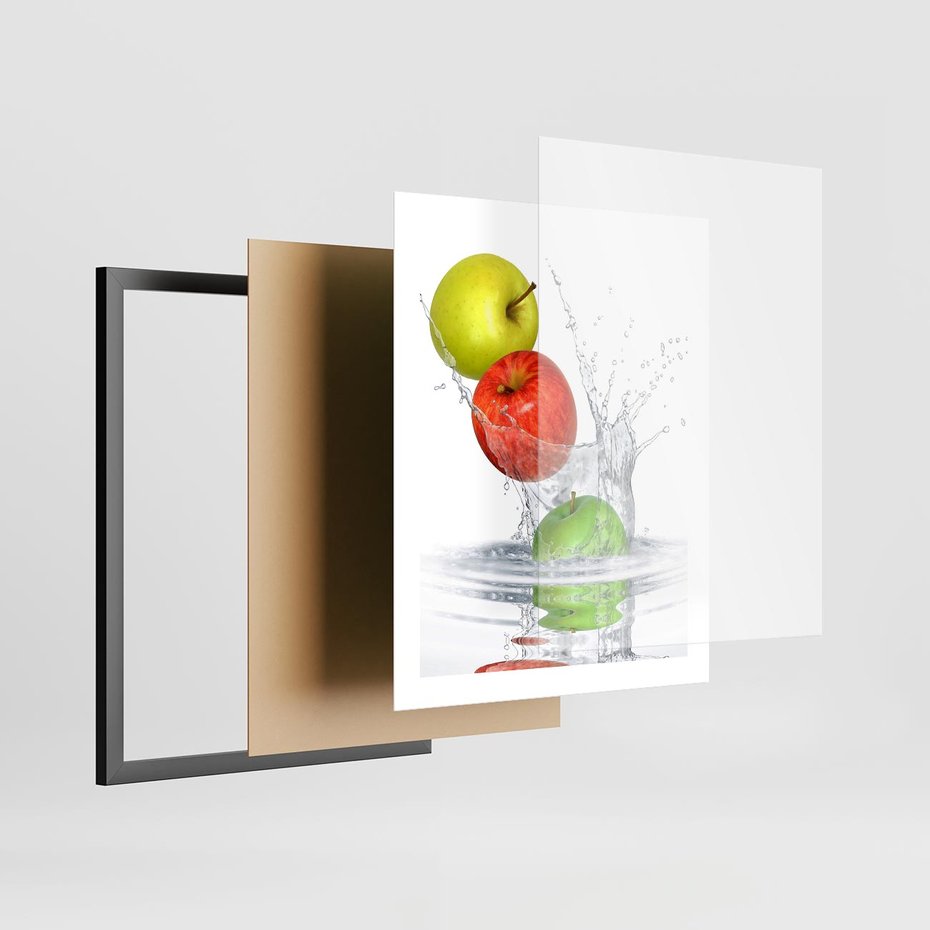 Plakat w ramie 40x50 - Jabłkowa Fantazja - owoce, jabłka - rama czarna