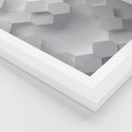 Plakat w ramie 30x40 - Kreatywna Forma - geometryczny, 3D - rama biała
