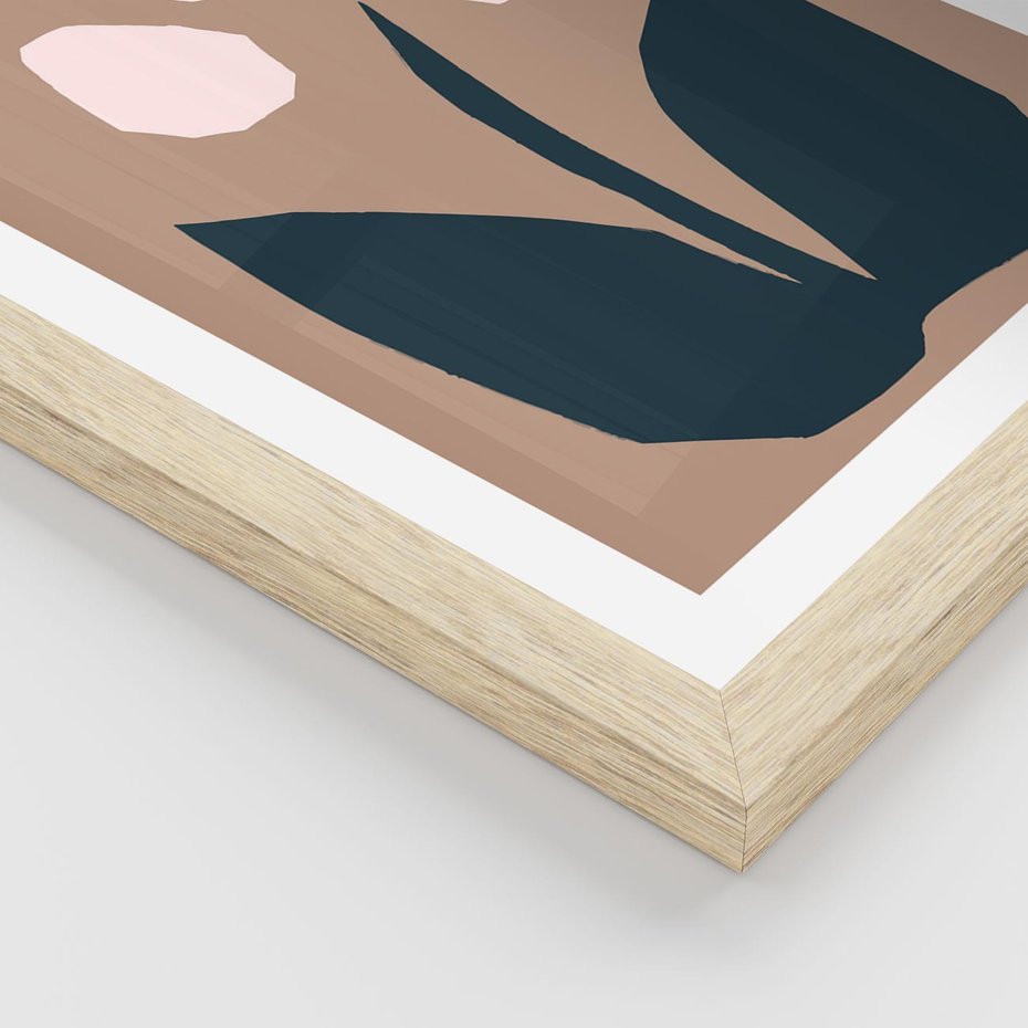 Plakat w ramie 40x50 - Refleksje Boho Przyrody - abstrakcyjny obraz, plakat - rama drewno