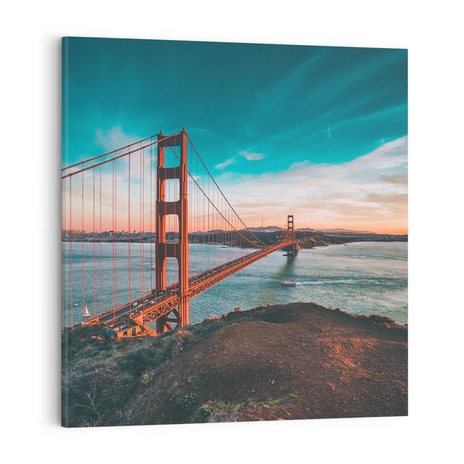Obraz na płótnie 80x80 - Złoty Gate: majestatyczny most Ameryki - Golden Gate, most