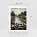 Plakat w ramie 30x40 - Miasto na Wodzie - holenderskie kanały, amsterdam - rama biała