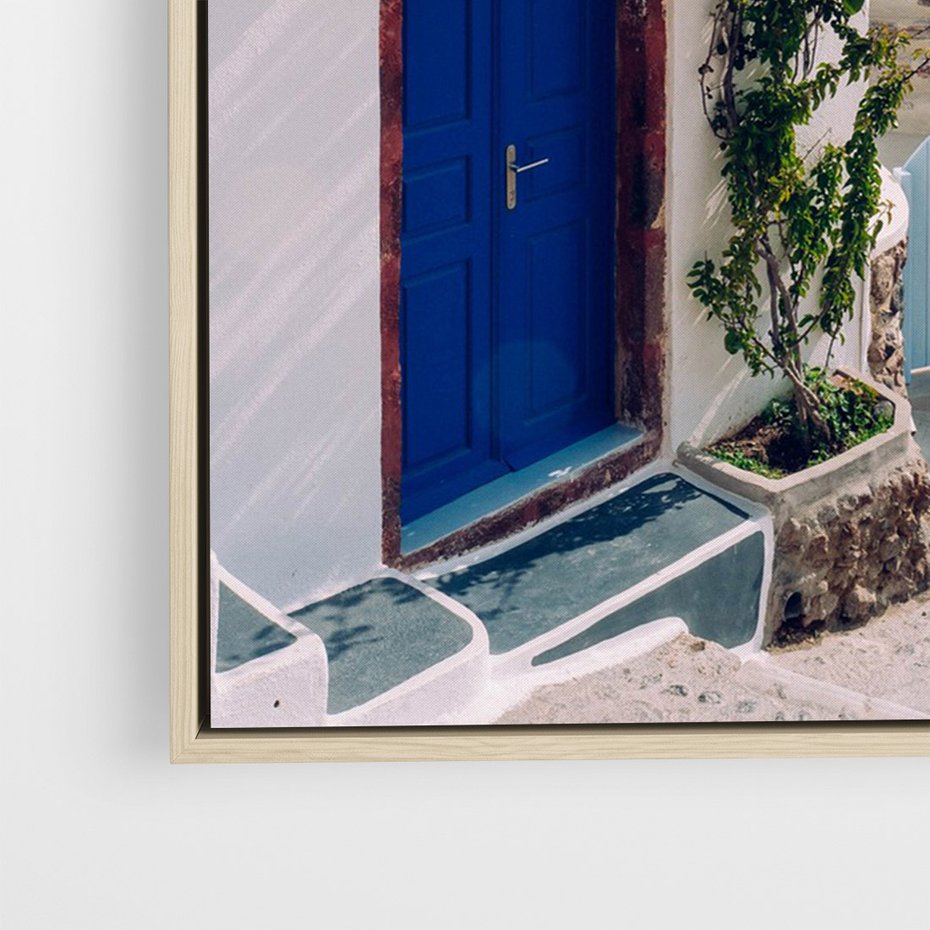 Obraz w ramie 80x120 - Urok Greckiej Wyspy - Santorini, Grecja - rama drewno