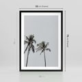 Plakat w ramie 50x70 - Tropikalny Raj: Palmy i Niebo - palmy, niebo - rama czarna