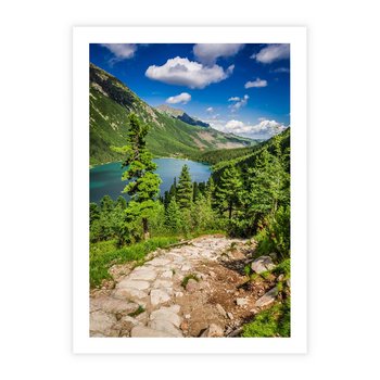Plakat bez ramy 50x70 - Jezioro górskie: harmonia natury - jezioro, góry