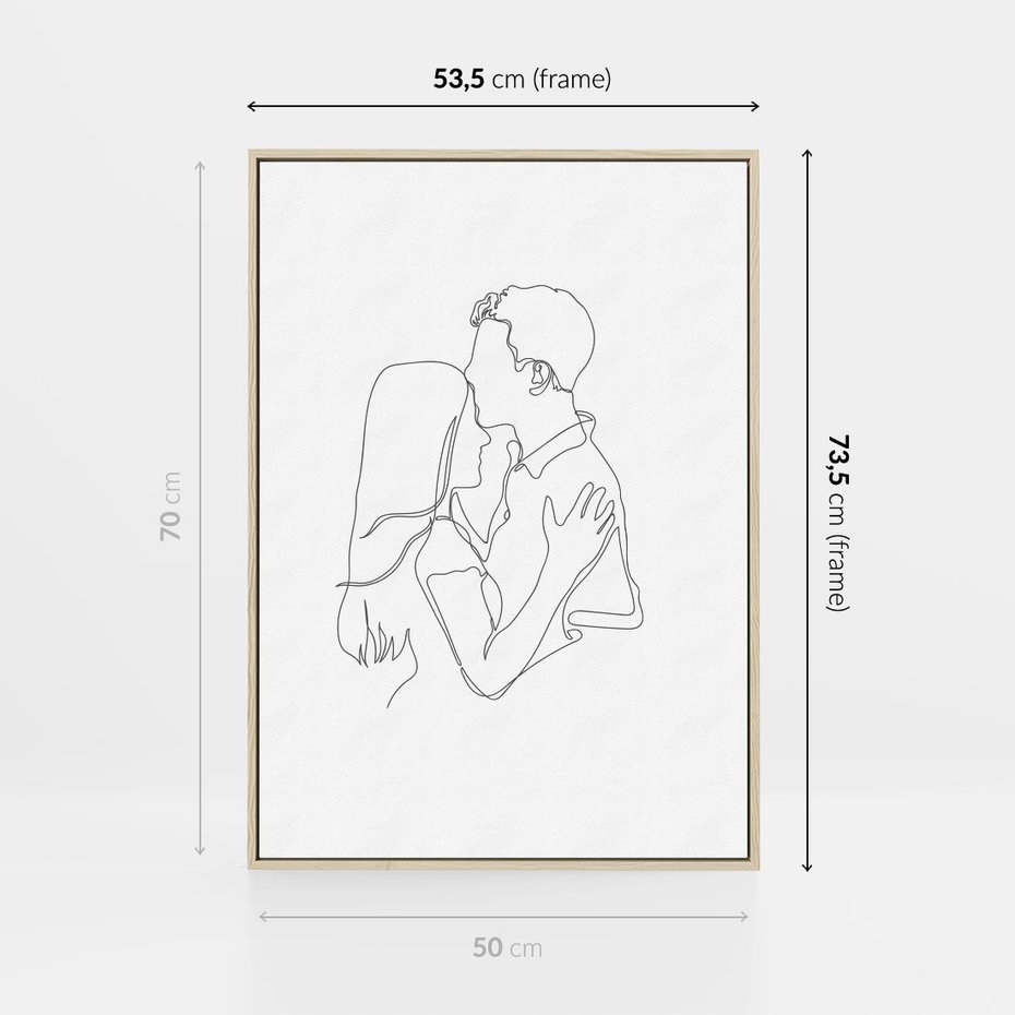 Obraz w ramie 50x70 - Bezgraniczne Przenikanie - para zakochanych, kobieta i mężczyzna - rama drewno