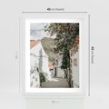 Plakat w ramie 40x50 - Południe Europy - śródziemnomorski krajobraz, uliczka we włoszech - rama biała