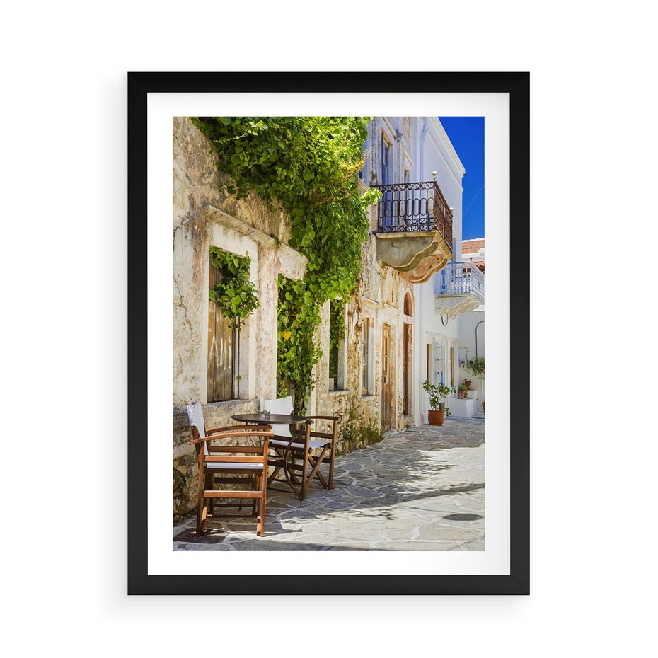 Plakat w ramie 50x70 - Zaklęta Przestrzeń - uliczka, perspektywa - rama czarna