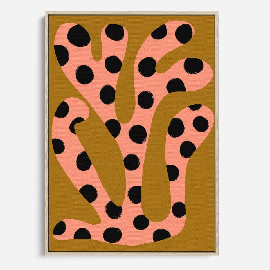 Obraz w ramie 70x100 - Rozkwitająca Wolność Boho - abstrakcyjne boho kształty, dziwne - rama drewno