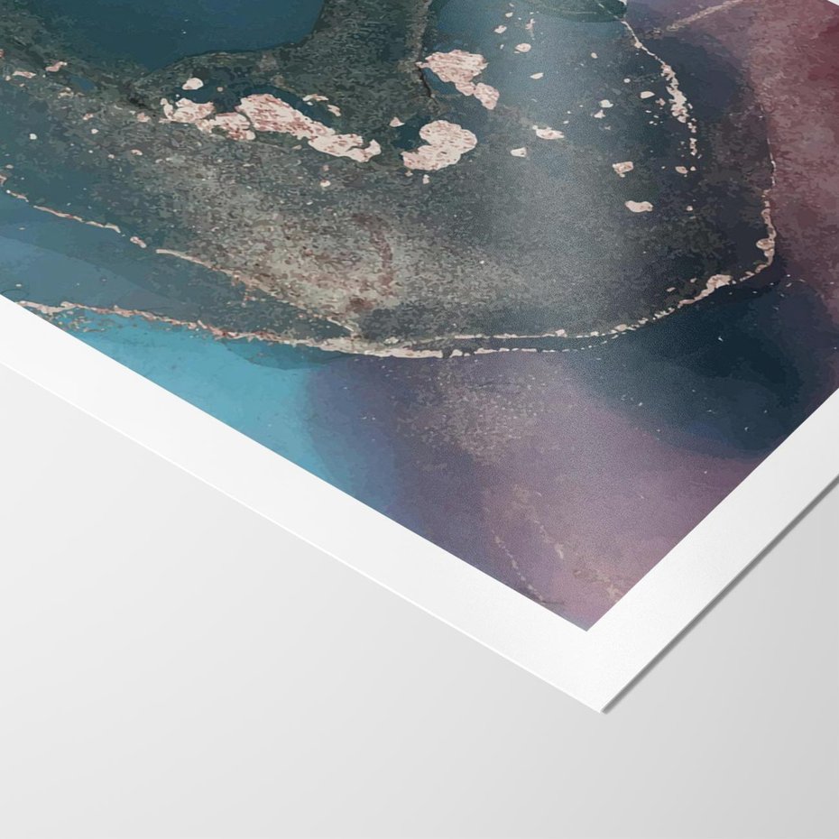 Plakat bez ramy 21x30 - Luksusowy Kontrast - marmur, granat i fiolet