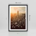 Plakat w ramie 50x70 - Nowojorska Skyline - Manhattan, Nowy Jork - rama czarna