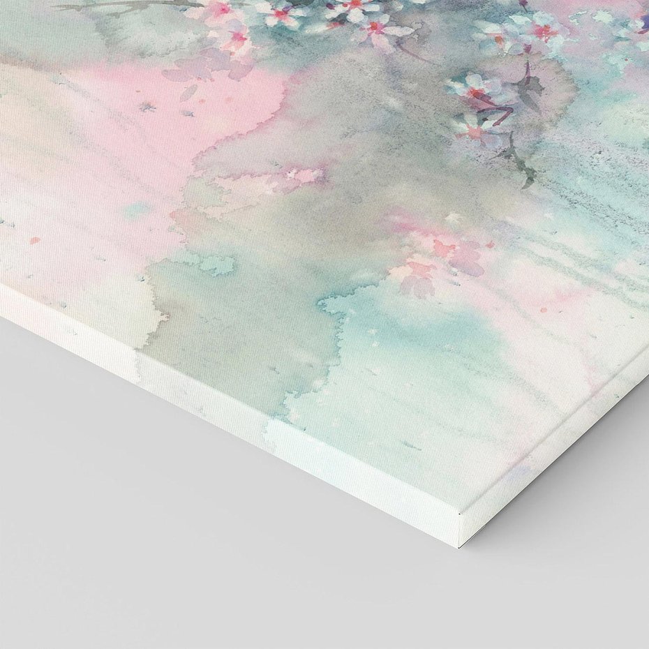 Obraz na płótnie 150x50 - Efemeryczne Kwitnienie Drzew - akwarela, rozmyte pastelowe tłó