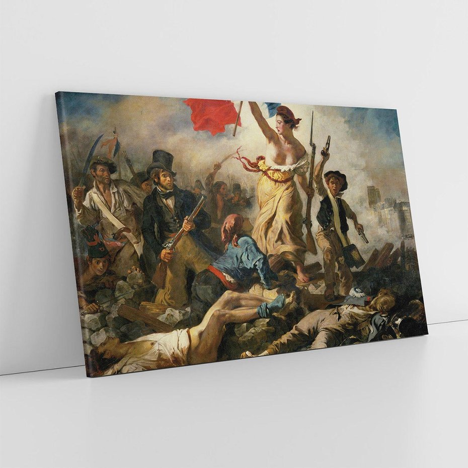 Obraz na płótnie 100x70 - "Wolność prowadząca lud" Eugène Delacroix - Reprodukcja - reprodukcja, obraz na płótnie