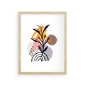 Plakat w ramie 30x40 - Migocące Bezgraniczności - abstrakcyjna sztuka, liść monstery - rama drewno