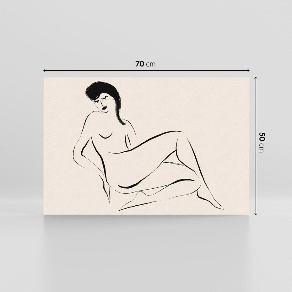 Obraz na płótnie 70x50 - Piękno w Minimalizmie - abstrakcyjny rysunek, minimalistyczna kreska