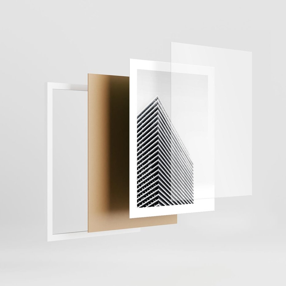 Plakat w ramie 30x40 - Wzorce Wysokości - architektura, wysoki wieżowiec - rama biała