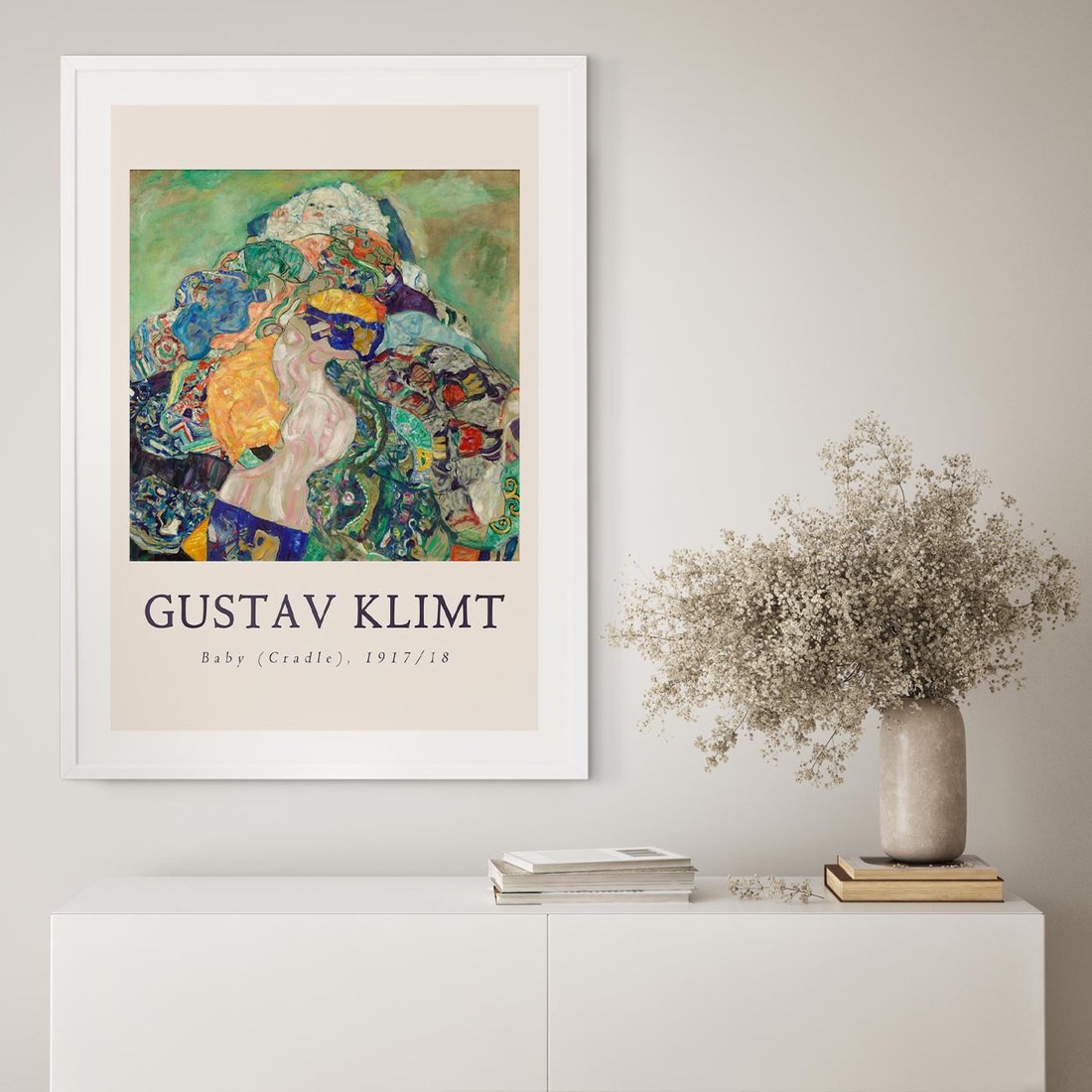 Plakat w ramie 40x50 - Sztuka z Reprodukcją G. Klimta - Gustav Klimt, reprodukcja - rama biała