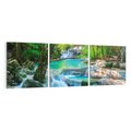 Obraz na płótnie 120x40 - Magia w lesie nad rzeką - wodospad, rzeka