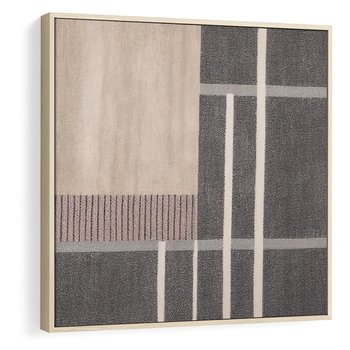 Obraz w ramie 80x80 - Harmonia skradzionych odcieni - symetryczne, geometryczne pasy - rama drewno