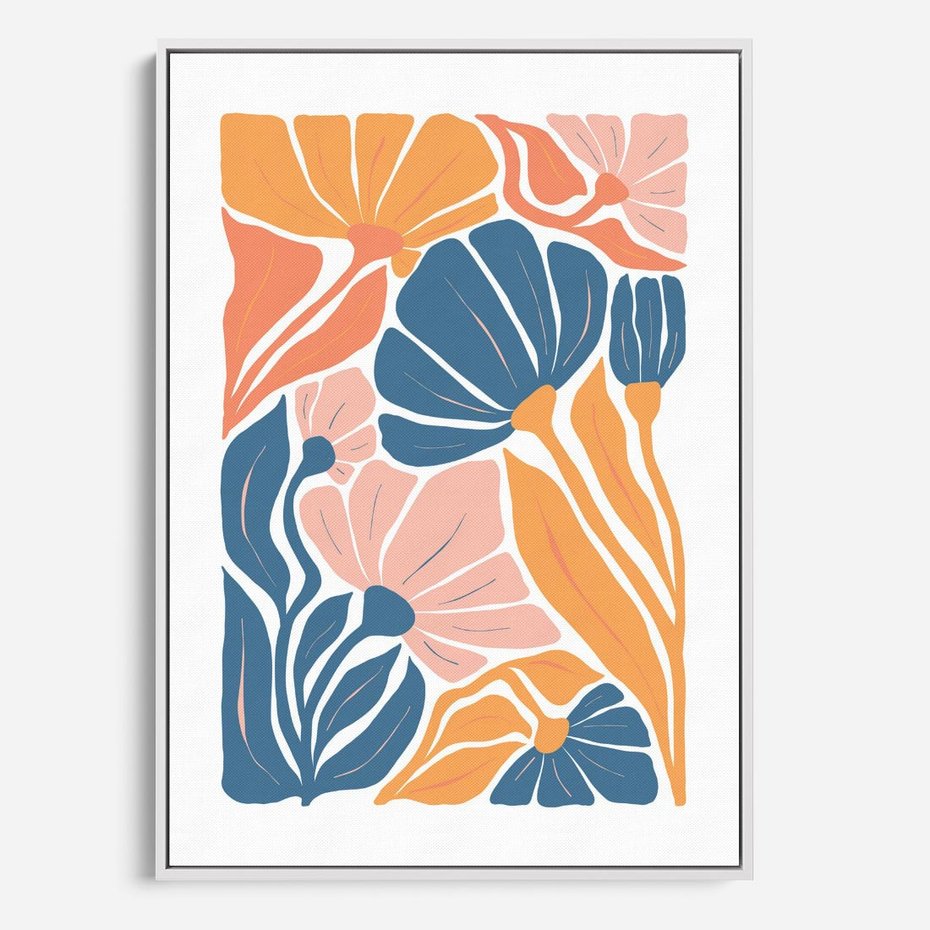 Obraz w ramie 80x120 - Migotliwe Marzenia - kwiaty, rośliny - rama biała