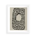Plakat w ramie 40x50 - Zaklęte Wnętrza - boho plakat, czarne kropki kreski - rama biała