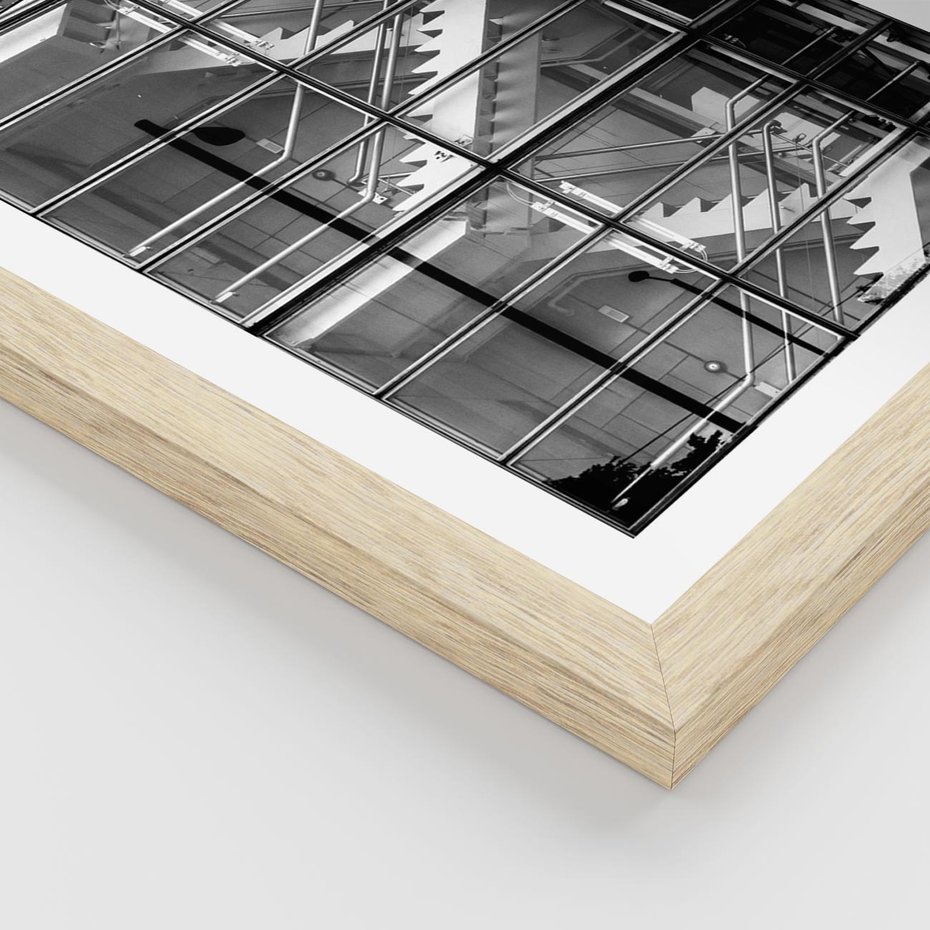 Plakat w ramie 30x40 - Schody do architektonicznej przestrzeni - schody, architektura - rama drewno