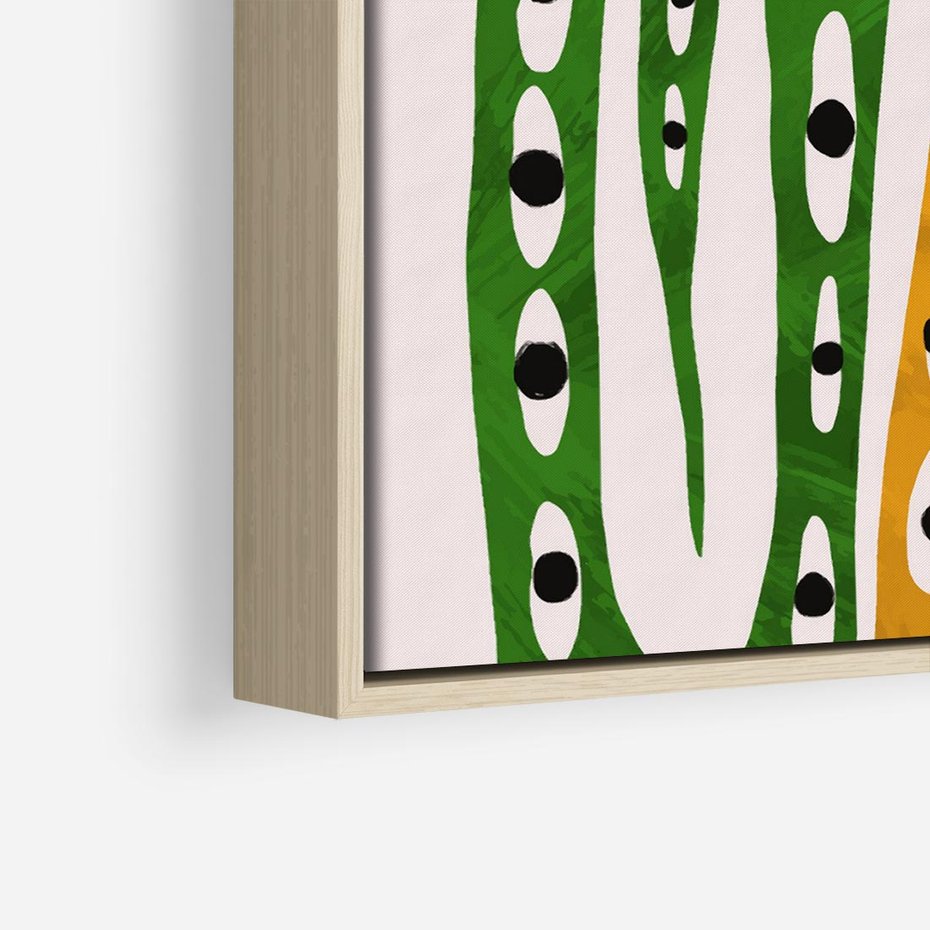 Obraz w ramie 50x50 - Migocące Zmaganie - abstrakcyjny obraz, dziwne kształty - rama drewno