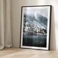 Plakat bez ramy 30x40 - Skandynawia na Wzgórzach - domki na wzgórzu, skandynawia