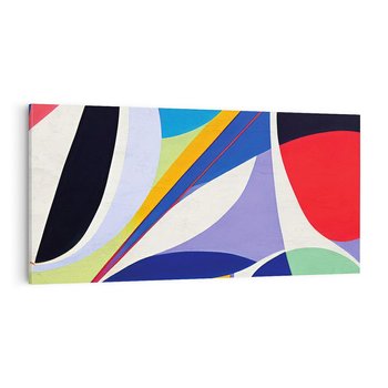 Obraz na płótnie 100x50 - Kolorowe Przesunięcia Kształtów - abstrakcyjny obraz olejny, żywe kolory