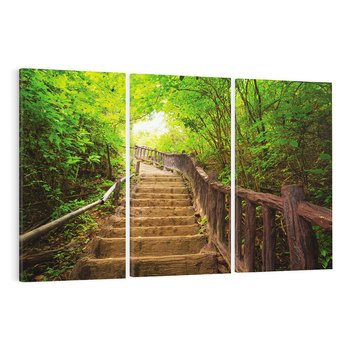 Obraz na płótnie 120x80 - Magiczne schody w lesie - schody, las