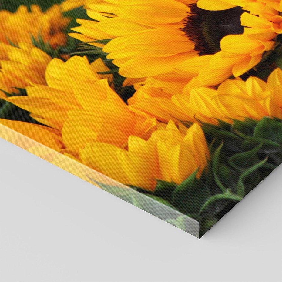 Obraz na płótnie 120x60 - promień słoneczny w kwiatowym świecie - słoneczniki, kwiat