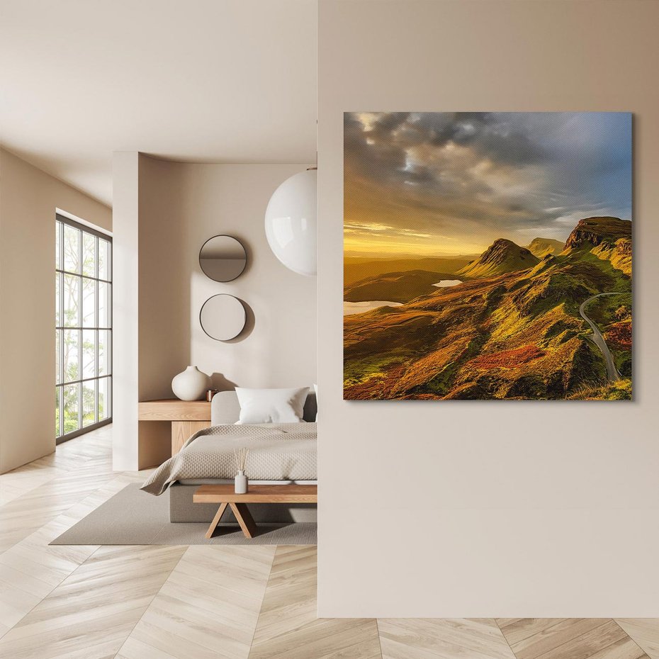 Obraz na płótnie 60x60 - Malownicza panorama górskich skał - góry, skały